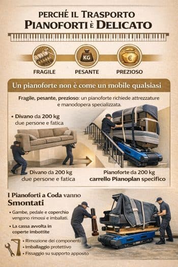 perché trasportare un pianoforte è delicato